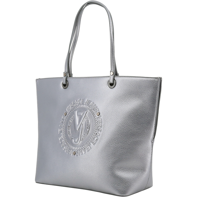 

Versace Jeans Silver Faux Leather Shopper Tote