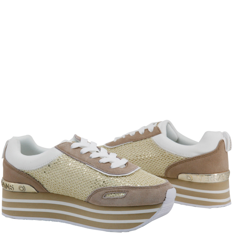 

Versace Jeans Tricolor Fabric and Suede Platform Sneakers Size, Multicolor