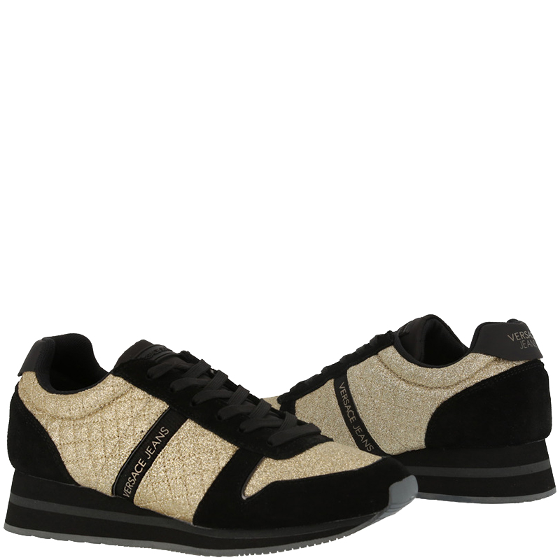 

Versace Jeans Two Tone Fabric and Suede Lace Up Sneakers Size, Multicolor