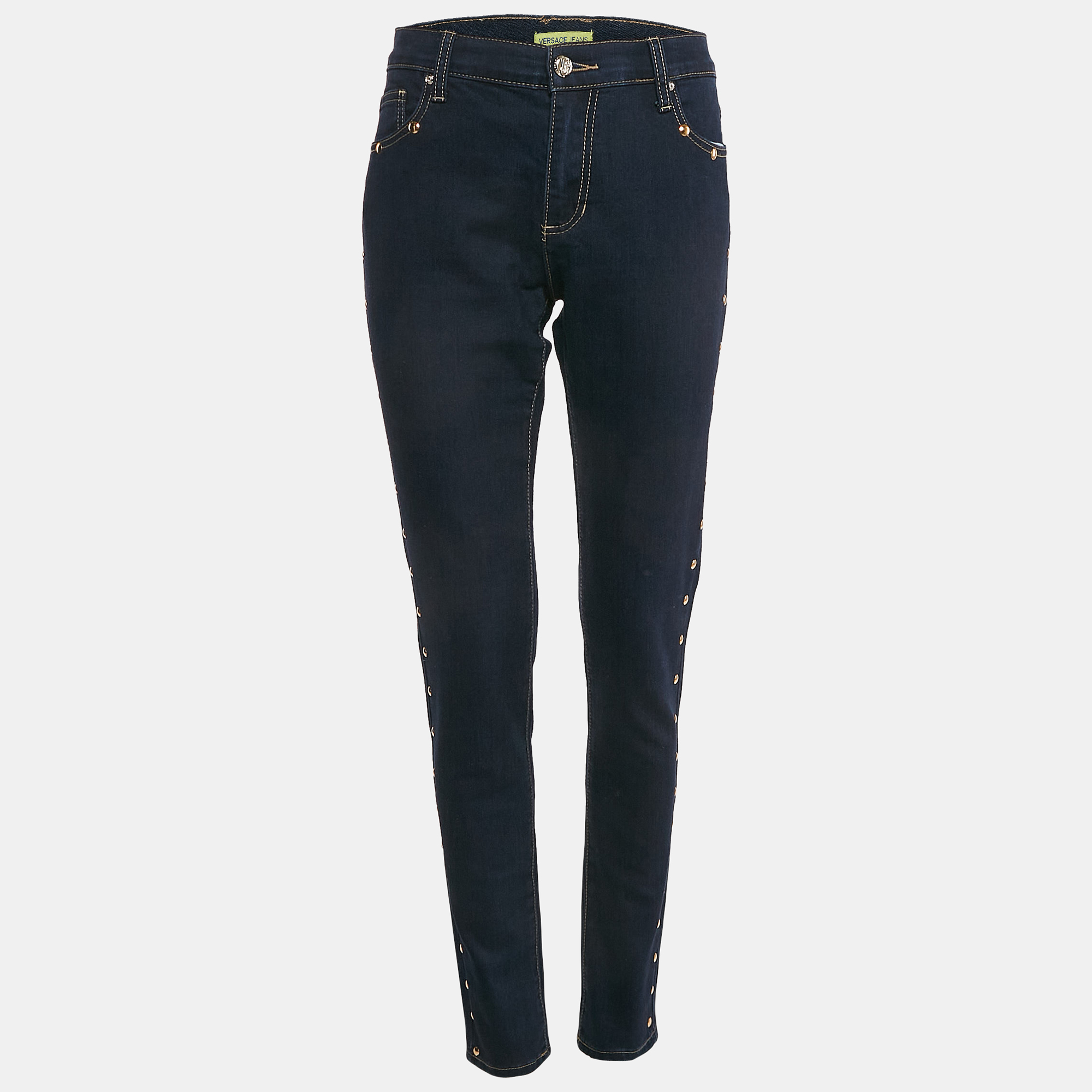 

Versace Jeans Dark Blue Denim Stud Detail Jeans Waist 32"