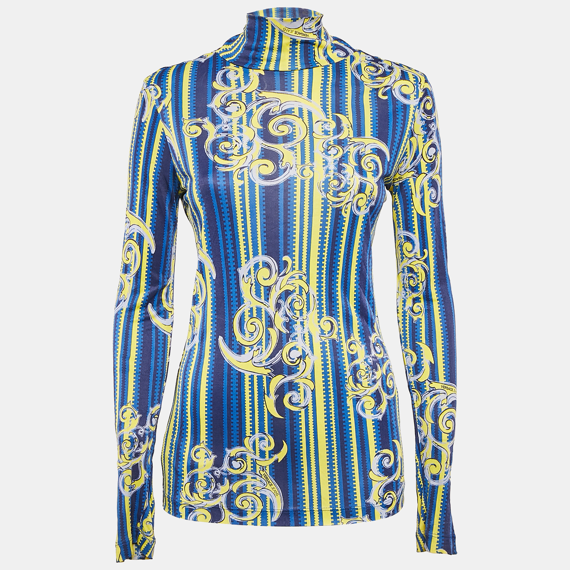 

Versace Jeans Multicolor Printed Jersey High Neck Top M