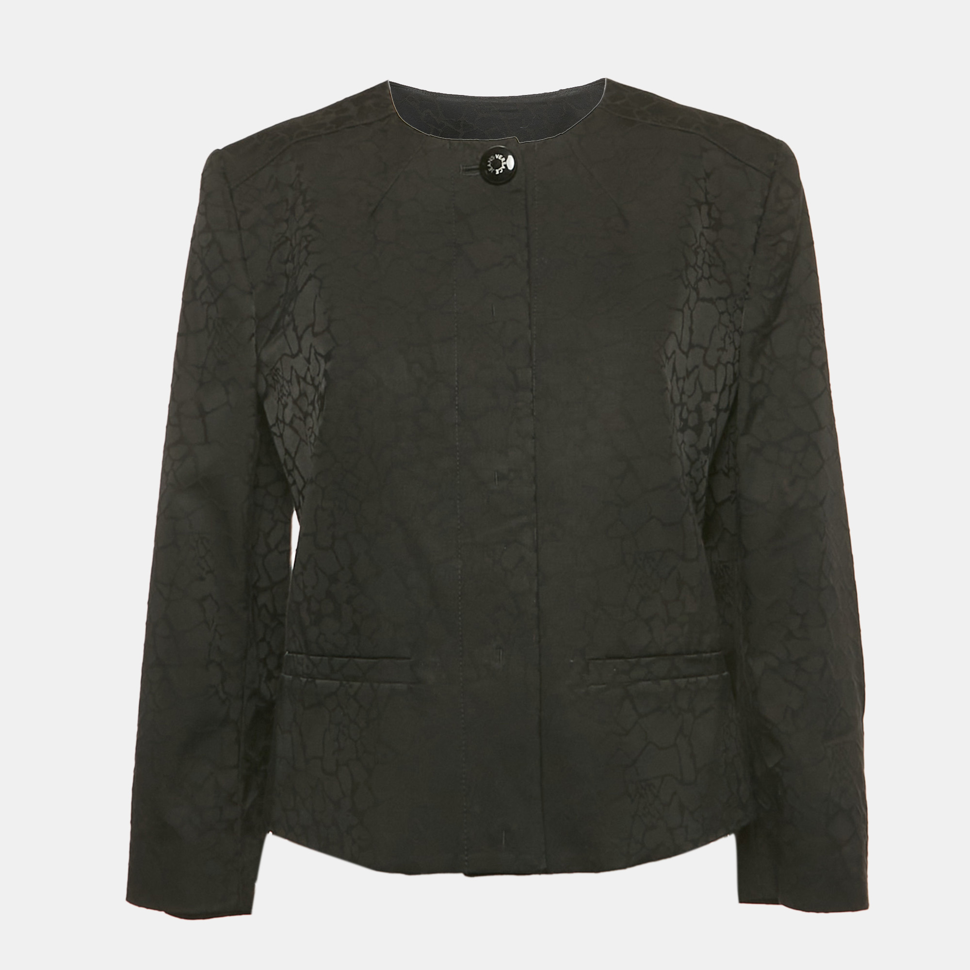 

Versace Jeans Black Jacquard Button Front Jacket M