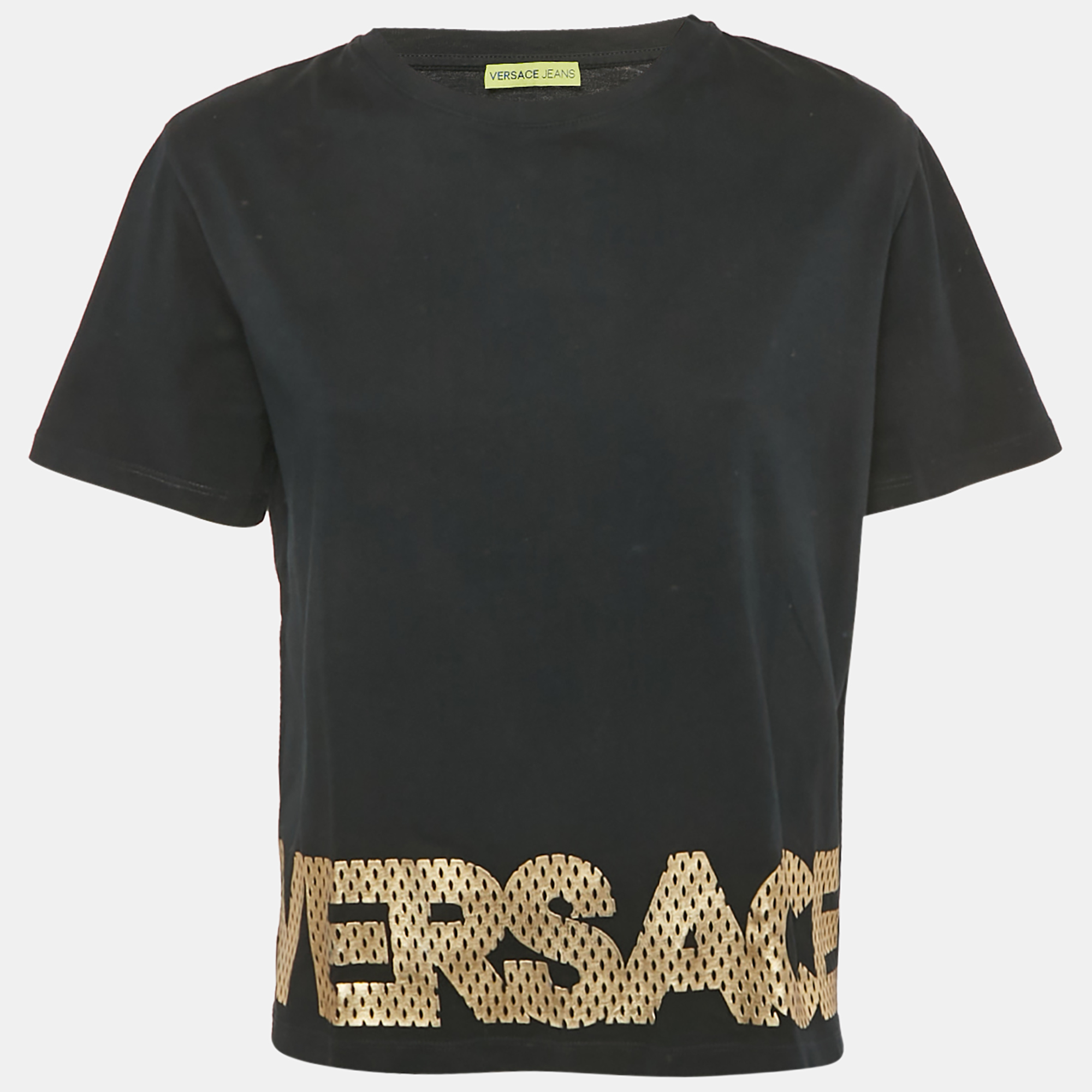 Versace Jeans Black Cotton T-Shirt L