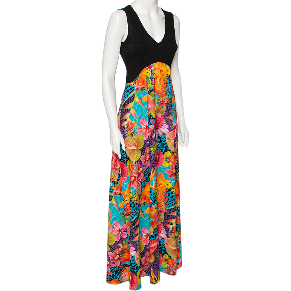 

Versace Jeans Multicolored Floral Printed Sleeveless Maxi Dress, Multicolor