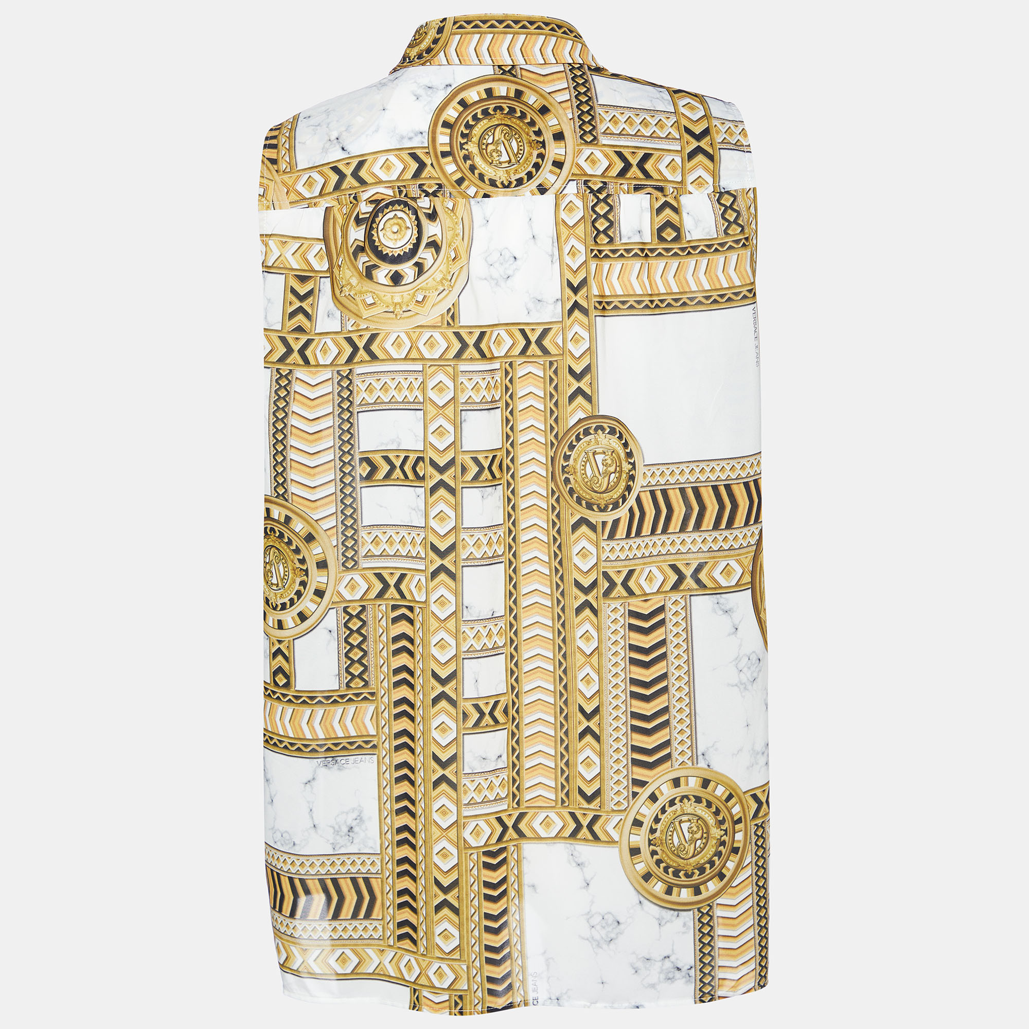 

Versace Jeans Gold Baroque Printed Chiffon Sleeveless Shirt