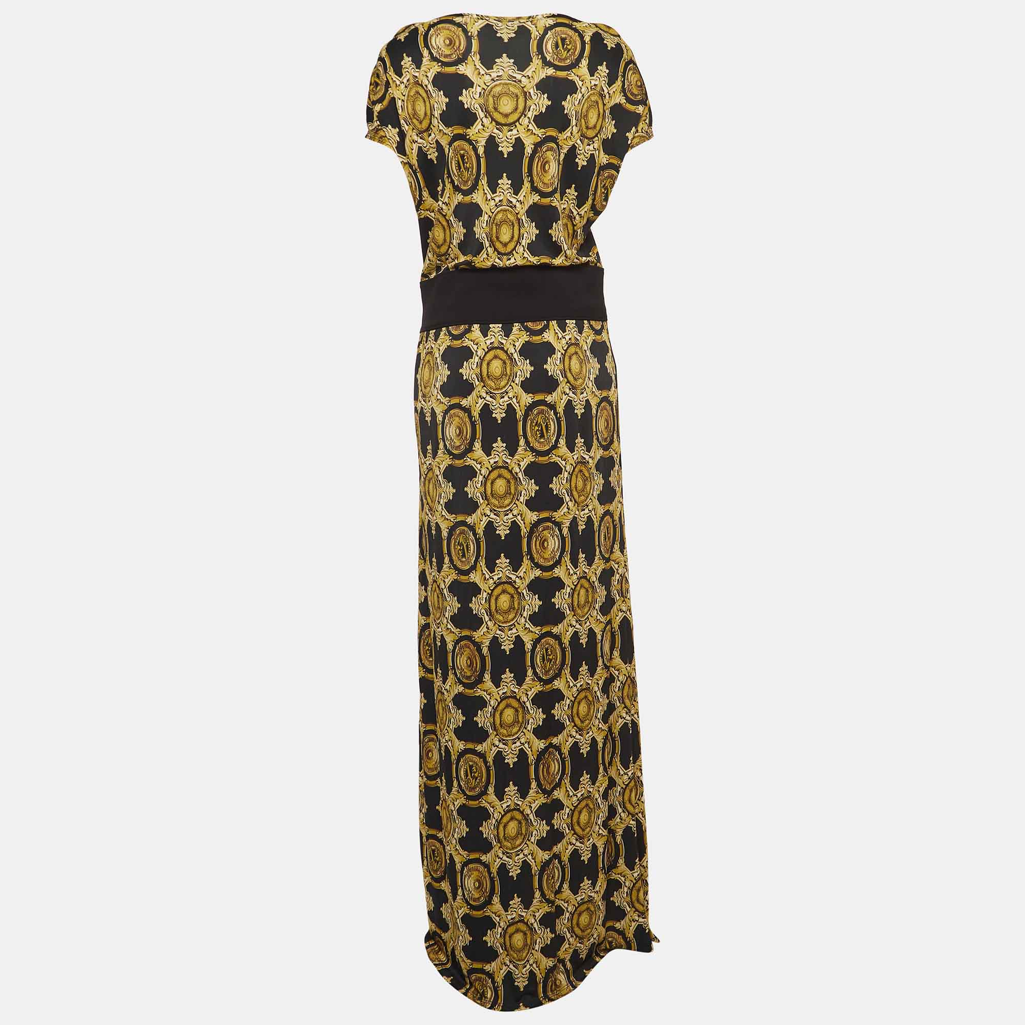 

Versace Jeans Black Print Jersey Maxi Dress