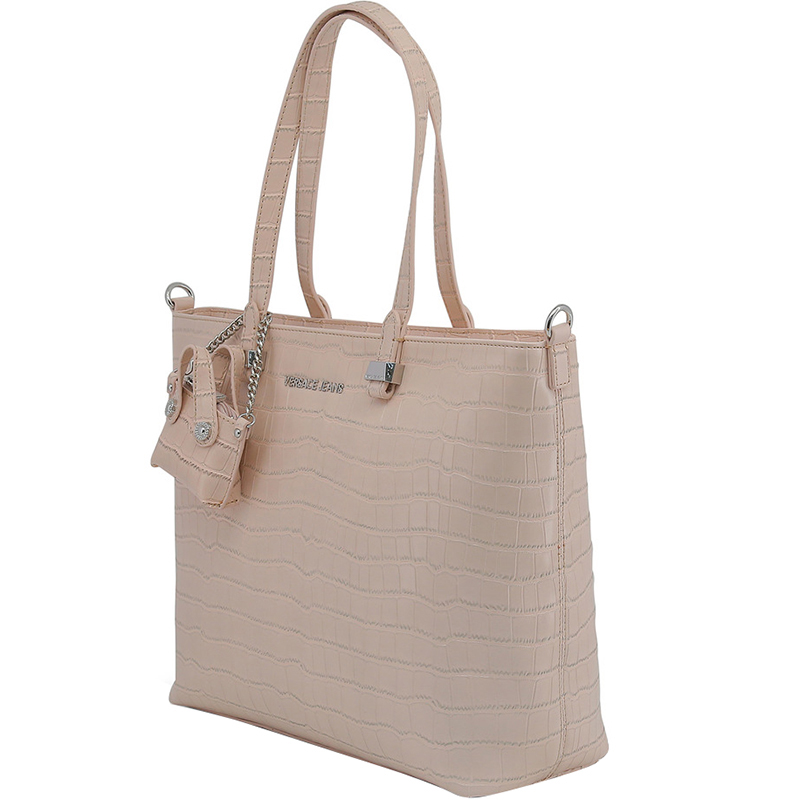 

Versace Jeans Beige Croc Embosed Synthetic Leather Tote