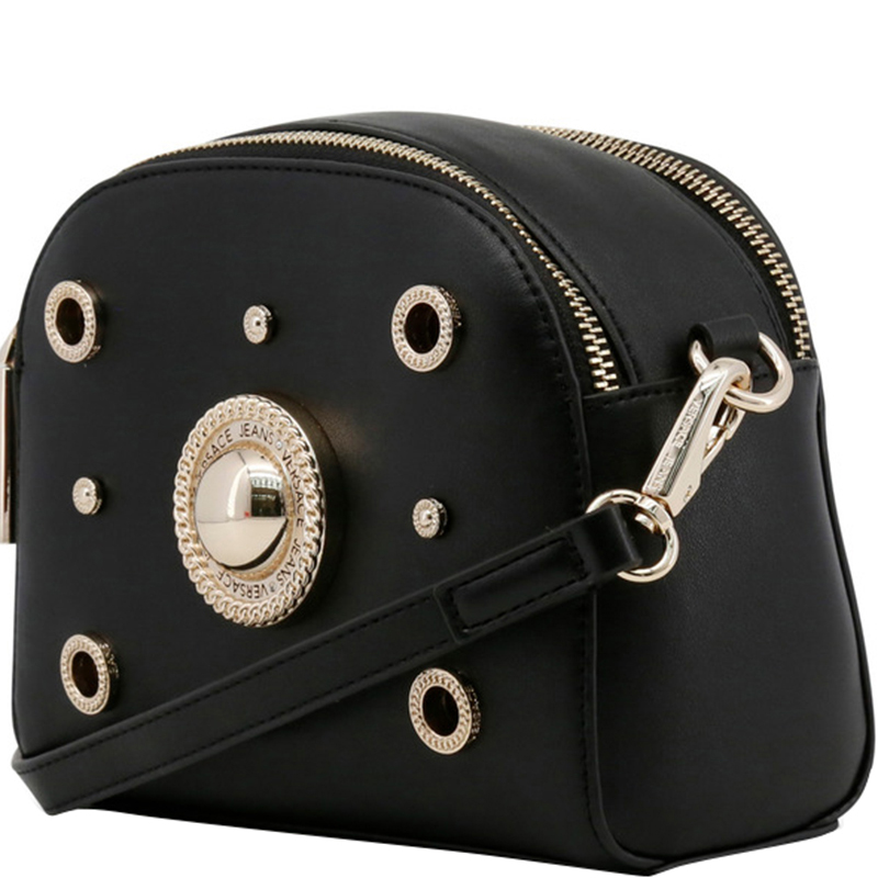 

Versace Jeans Black Synthetic Leather Studded Crossbody Bag