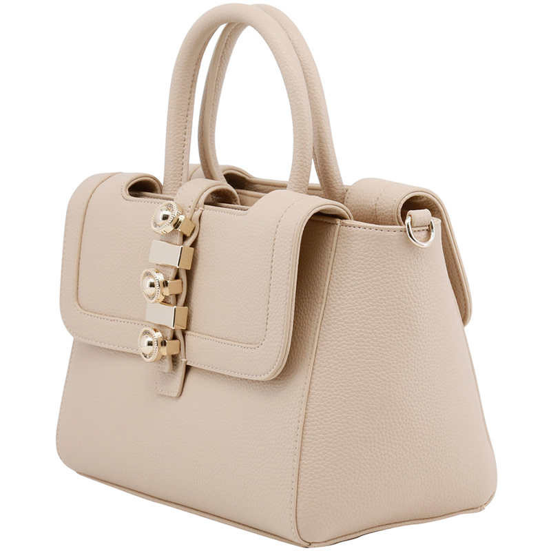 

Versace Jeans Beige Pebbled Synthetic Leather Top Handle Bag
