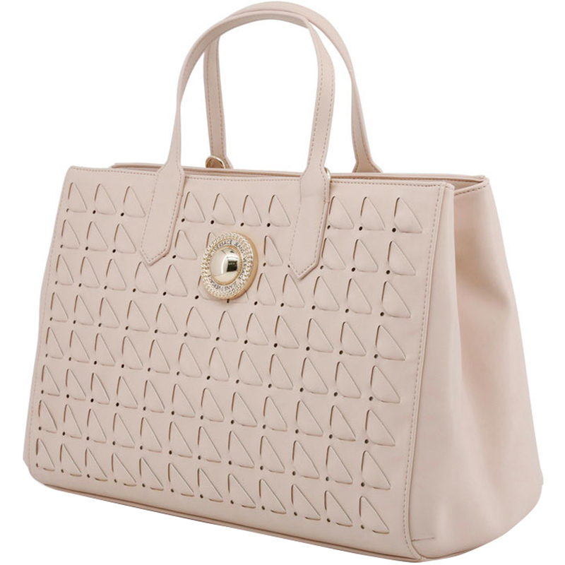 

Versace Jeans Beige Quilted Synthetic Leather Tote Bag