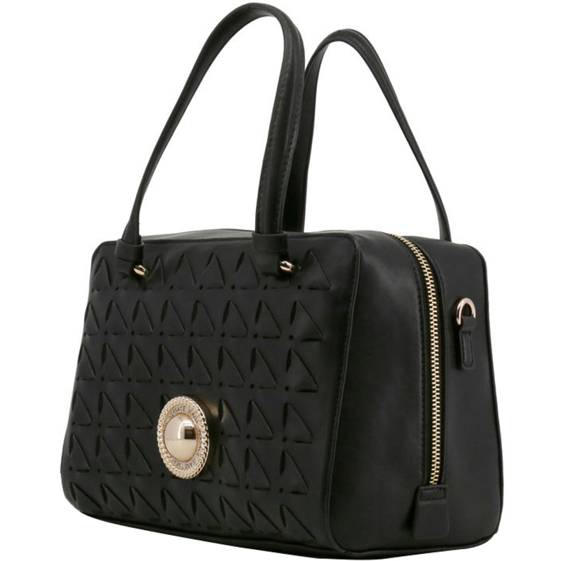 

Versace Jeans Black Quilted Synthetic Leather Top Handle Bag