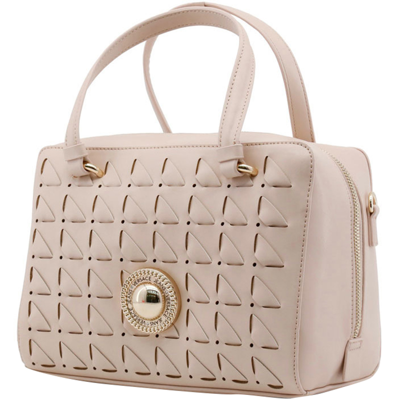 

Versace Jeans Beige Quilted Synthetic Leather Top Handle Bag