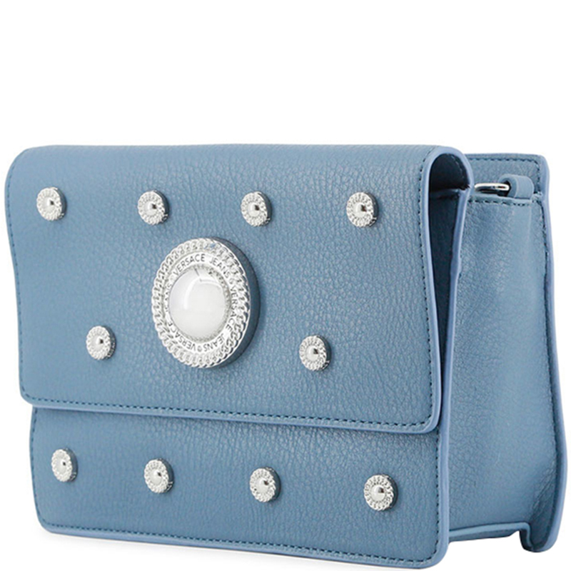 

Versace Jeans Blue Synthetic Leather Studded Crossbody Bag