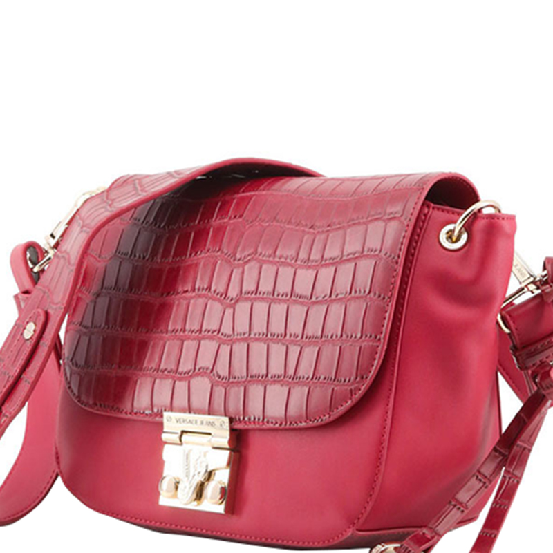 

Versace Jeans Red Embosssed Synthetic Leather Crossbody Bag