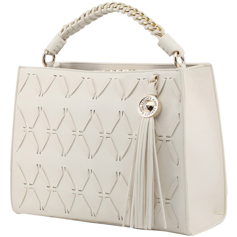

Versace Jeans White Synthetic Leather Top Handle Bag