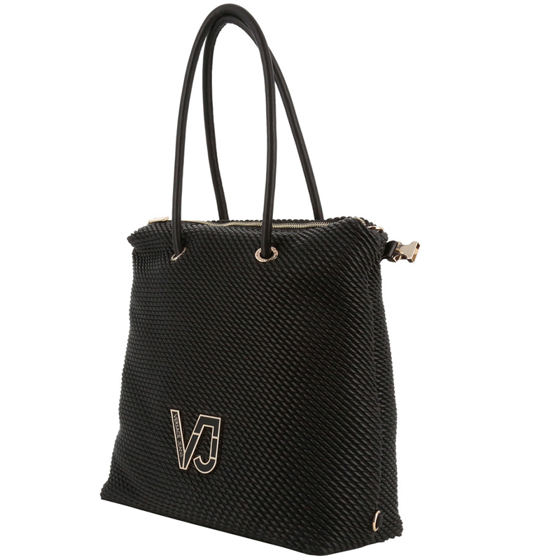 

Versace Jeans Black Signature Synthetic Leather Tote