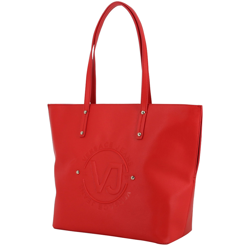 

Versace Jeans Red Synthetic Leather Logo Shopping Tote