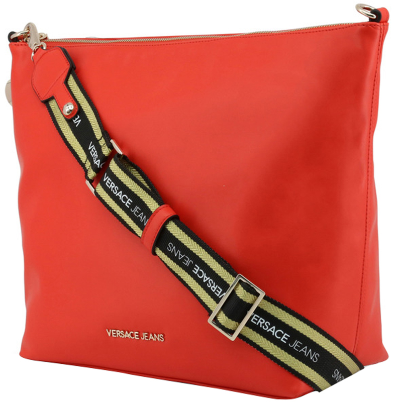 

Versace Jeans Red Synthetic Leather Signature Strap Tote