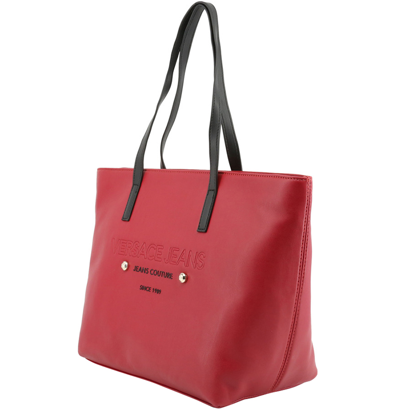 

Versace Jeans Two Tone Faux Leather Shopper Tote, Red