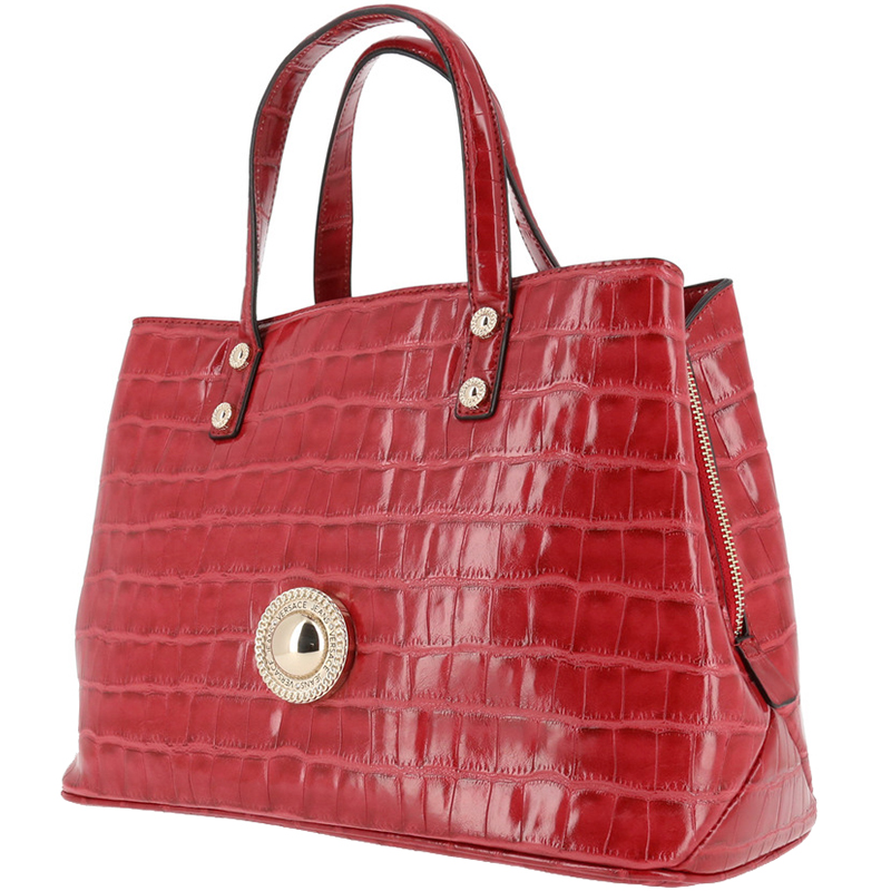 

Versace Jeans Red Croc Embosed Faux Leather Tote