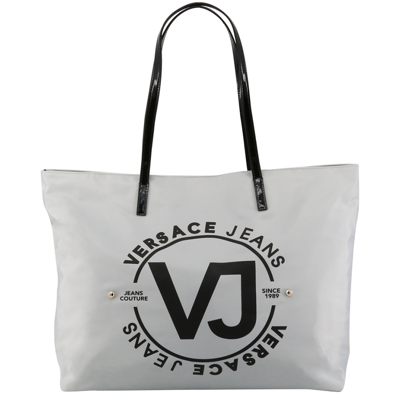 Versace Jeans Gray Synthetic Leather Shopping Tote Bag