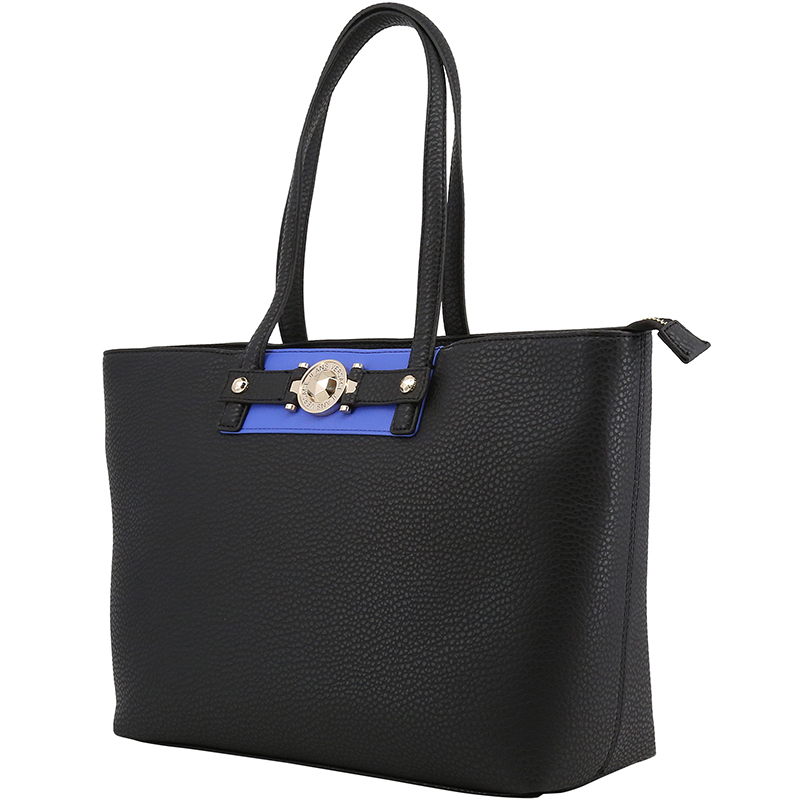 

Versace Jeans Black Pebbled Faux Leather Shopper Tote