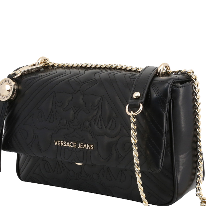 

Versace Jeans Black Quilted Faux Leather Shoulder Bag