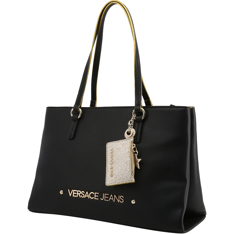 

Versace Jeans Black Faux Leather Shopping Tote