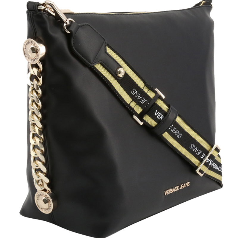 

Versace Jeans Black Faux Leather Messenger Bag