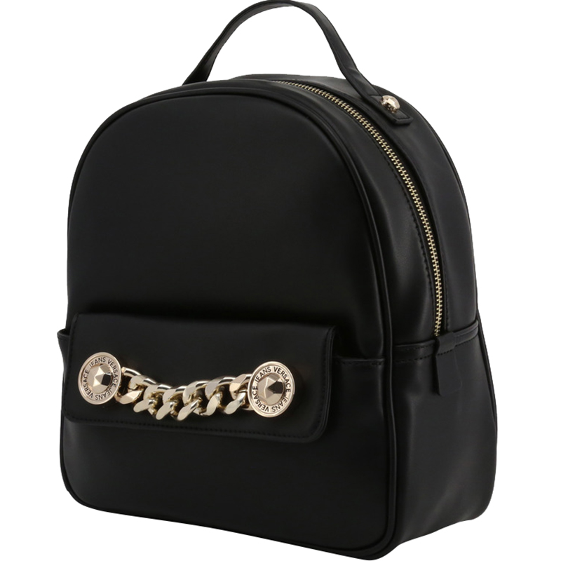 

Versace Jeans Black Faux Leather Backpack