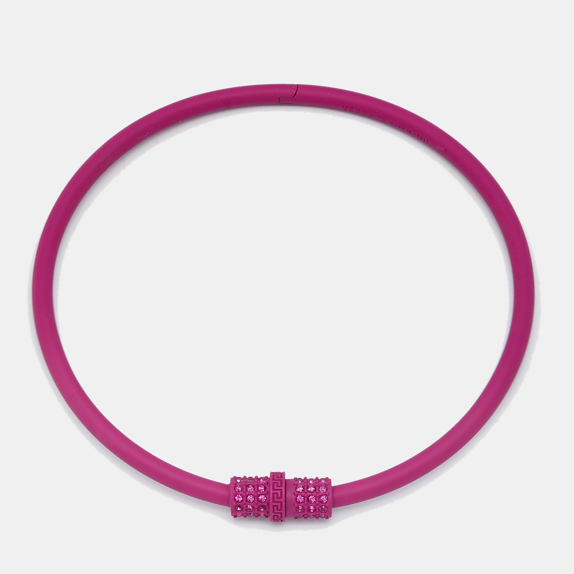 

Versace Pink Metal Crystal Choker Necklace