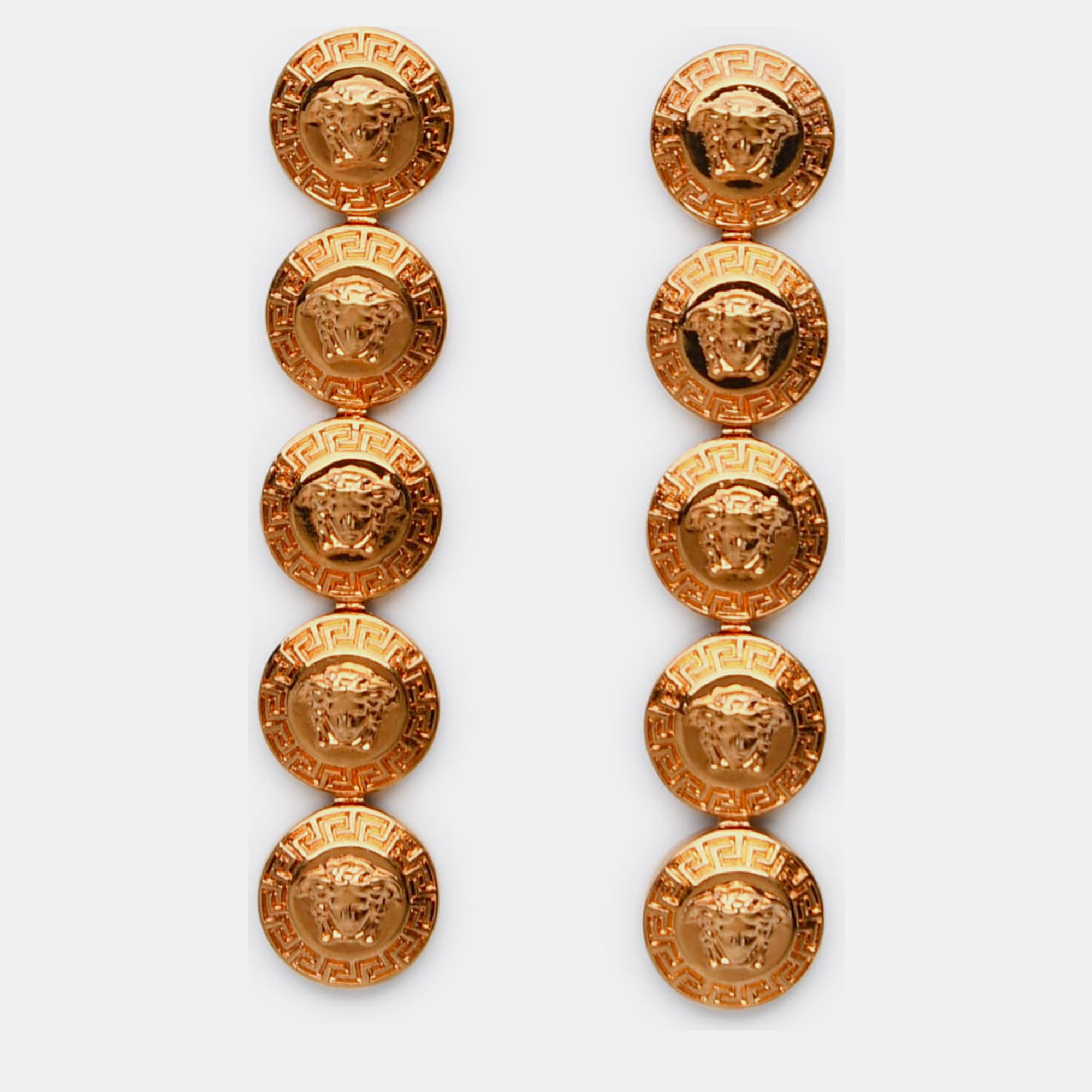 

Versace Oro Tribute Medusa Gold Metal Pendant Earrings