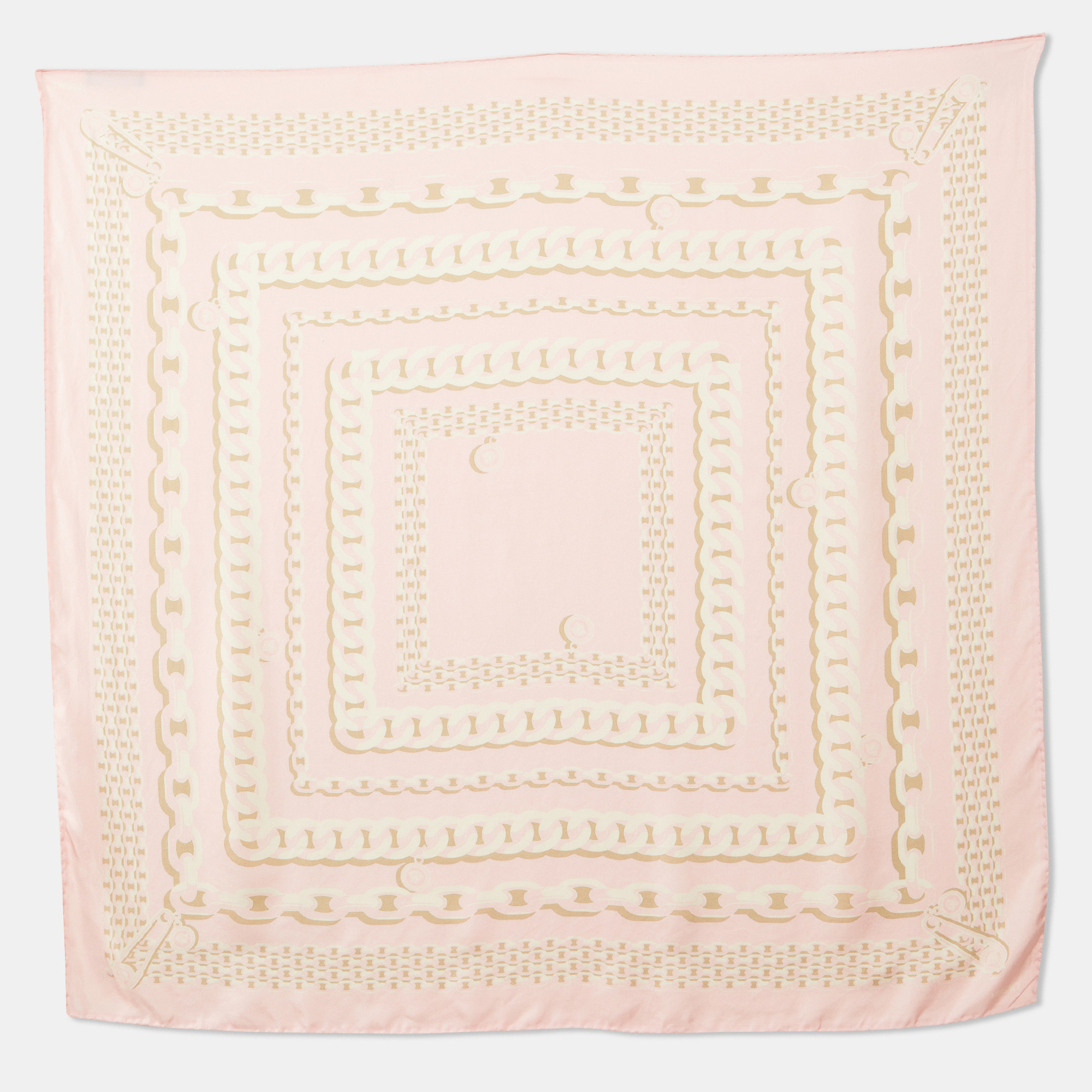 

Versace Pink Chain Print Silk Square Scarf