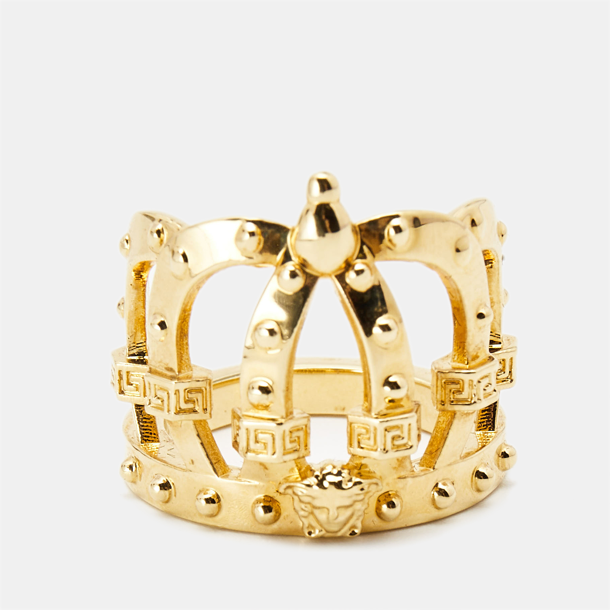 

Versace Crown Medusa Gold Tone Ring Size