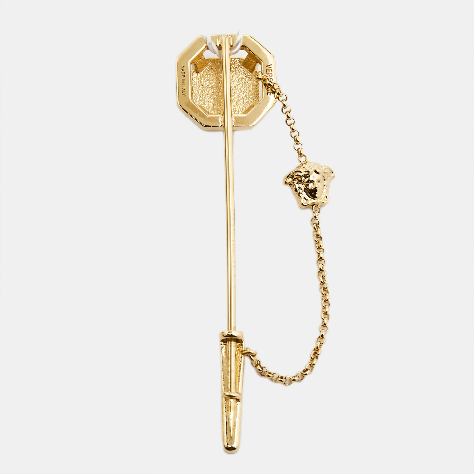 

Versace Medusa Crystal Enamel Gold Tone Pin Brooch
