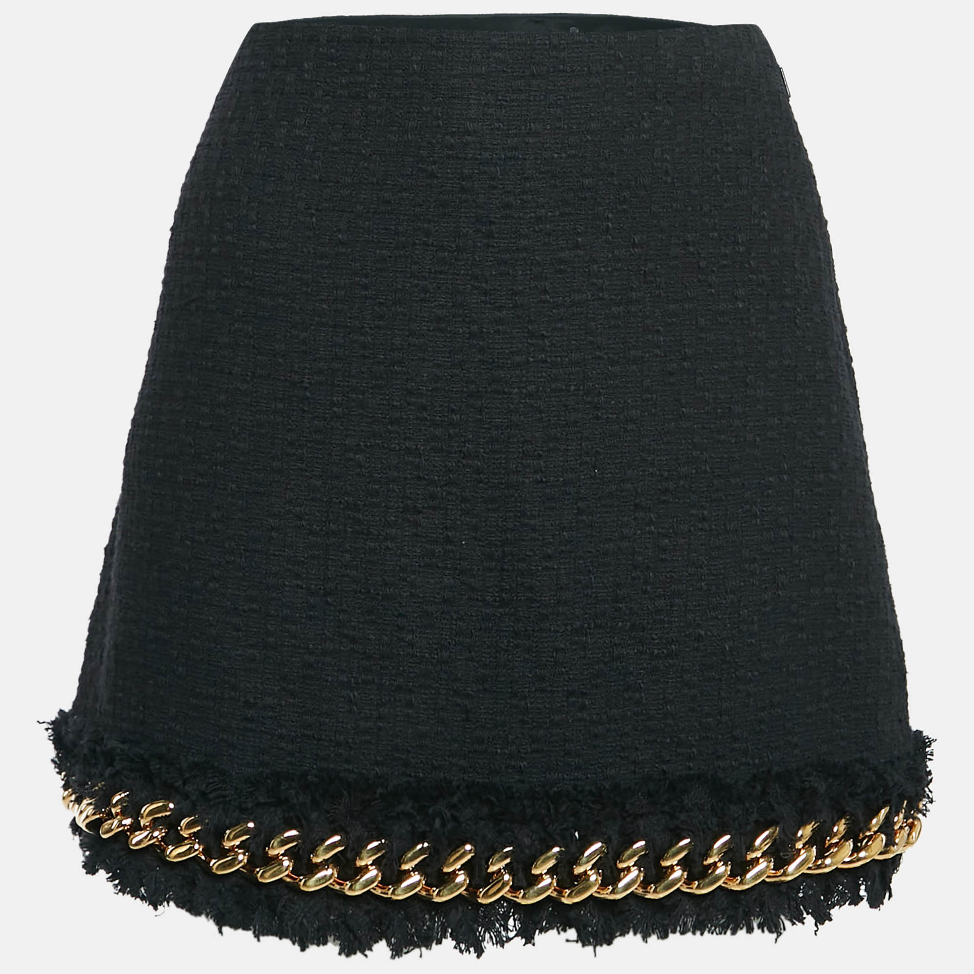 

Versace Black Tweed Chain Insert Mini Skirt M