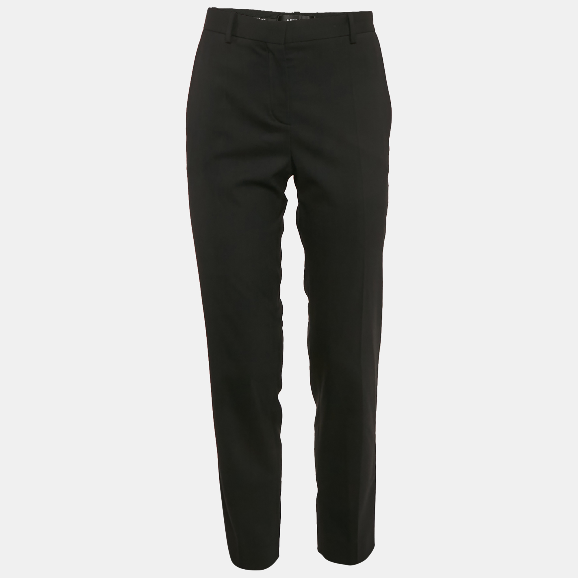 

Versace Black Wool Blend Tailored Trousers S