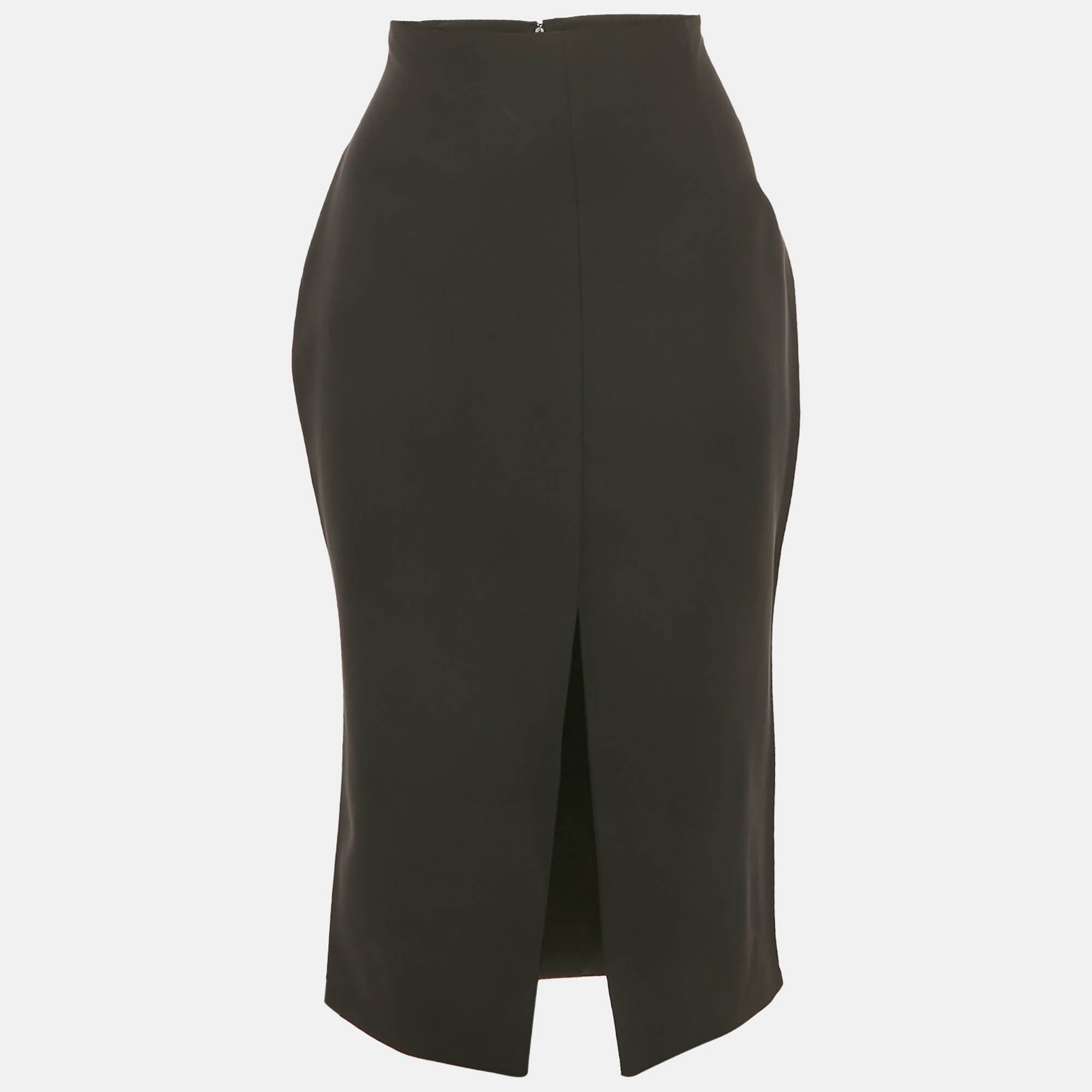 

Versace Black Silk Front Slit Detail Pencil Skirt M
