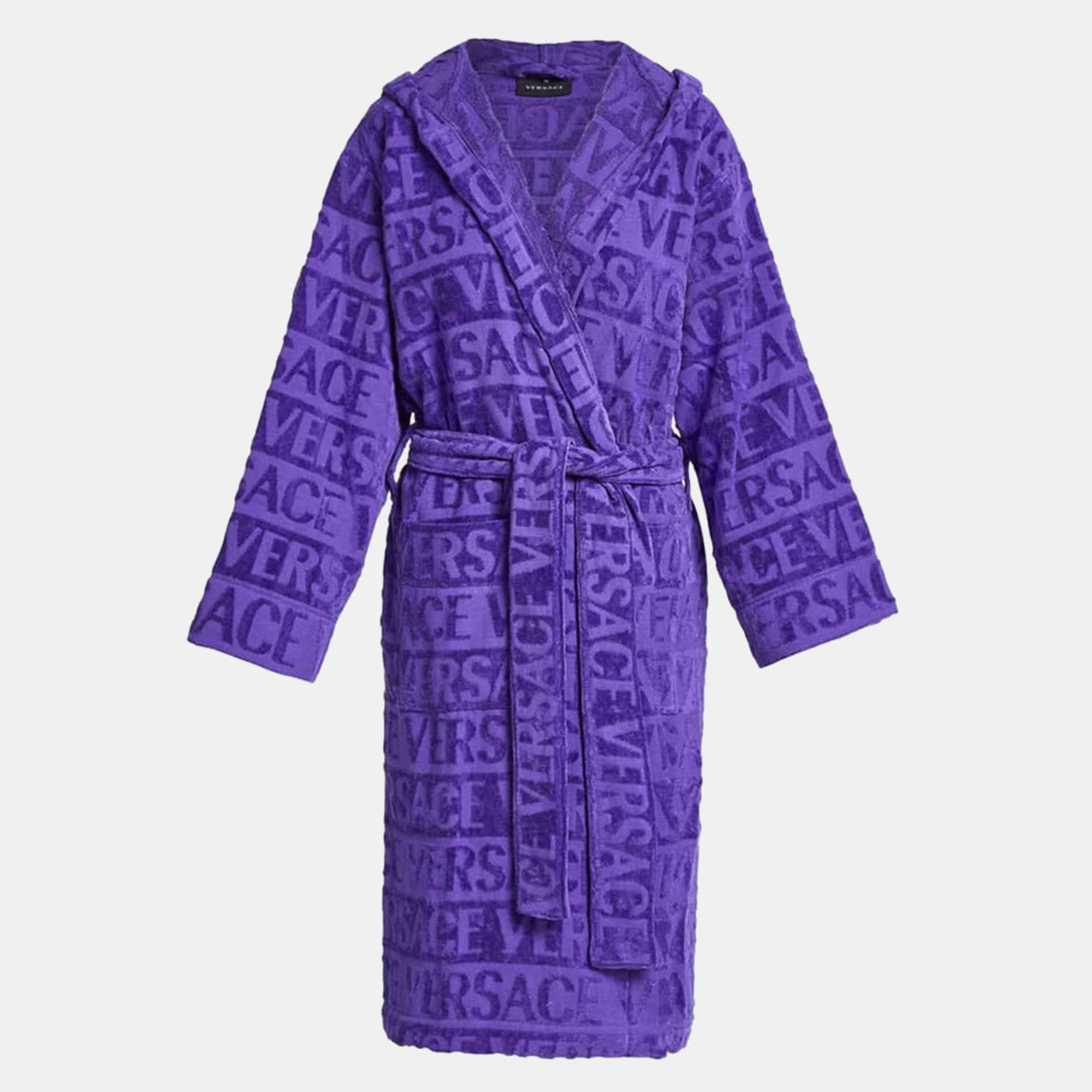 

Versace All Over Purple Cotton Bathrobe