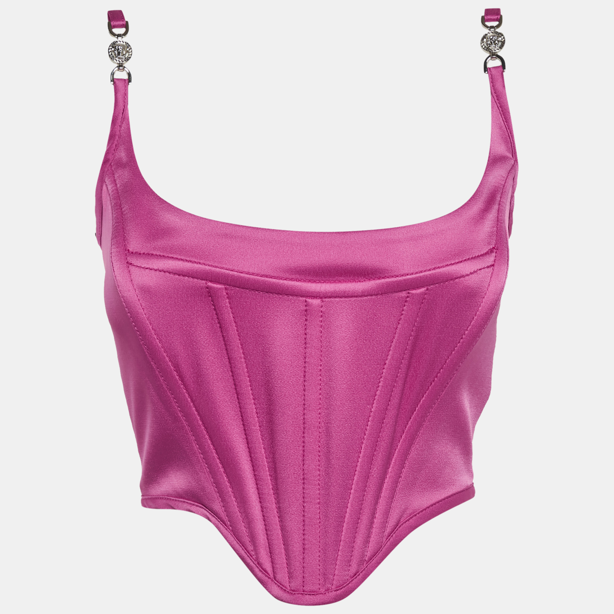 

Versace Pink Satin Medusa '95 Corset Top S