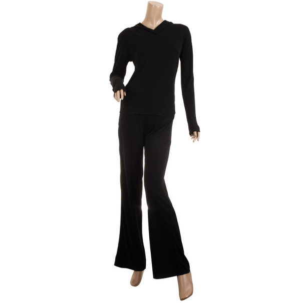 Pre Owned Versace Black Lounge Top and Pant Set