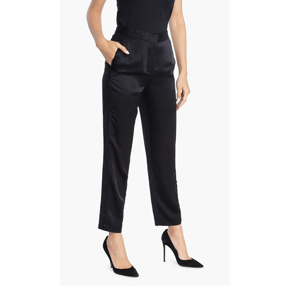 

Versace Black Gianni Side Embellished Trousers  (48