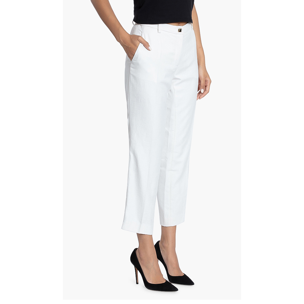 

Versace White Gianni Plain Trousers  (40