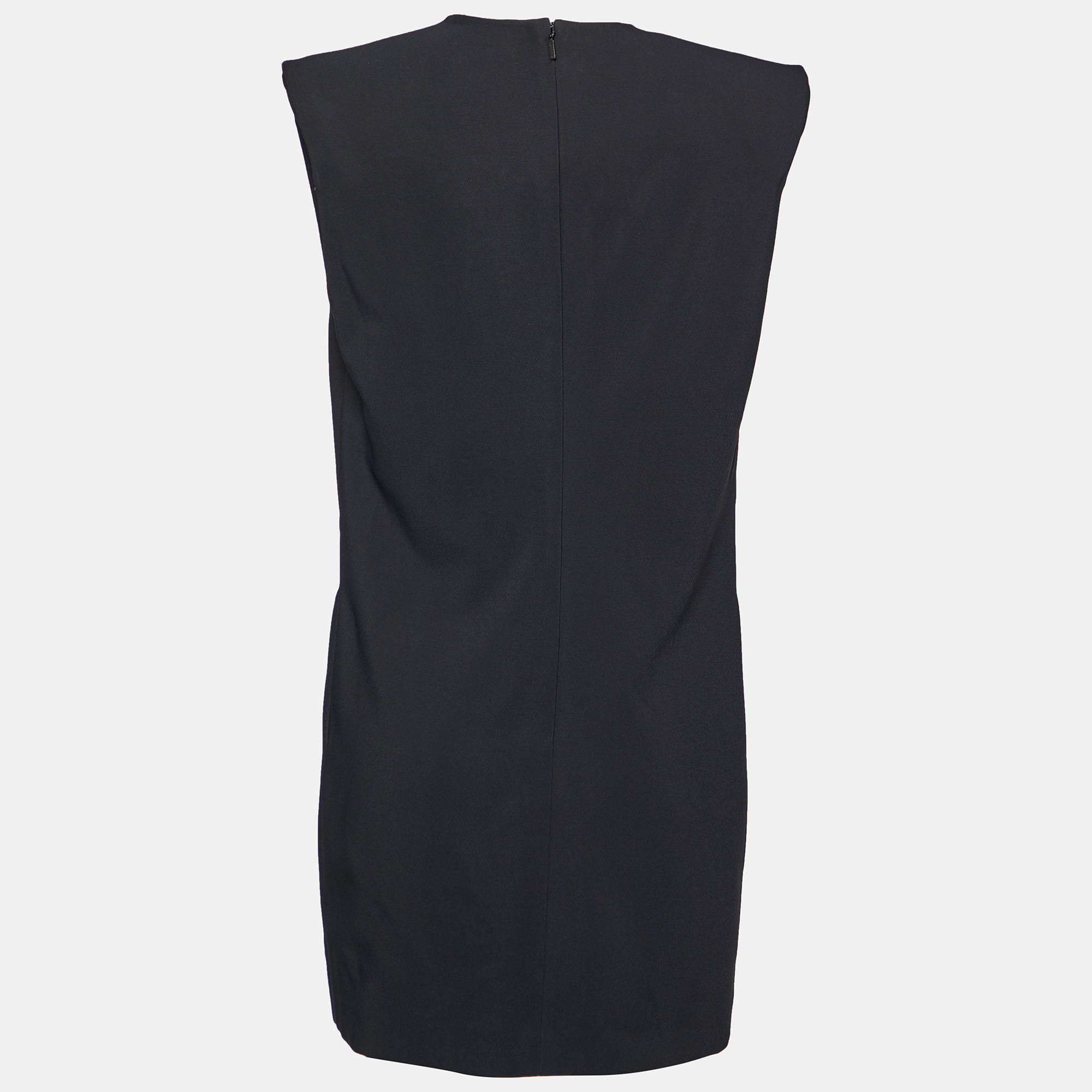 

Versace Black Crepe Power Shoulder Mini Dress