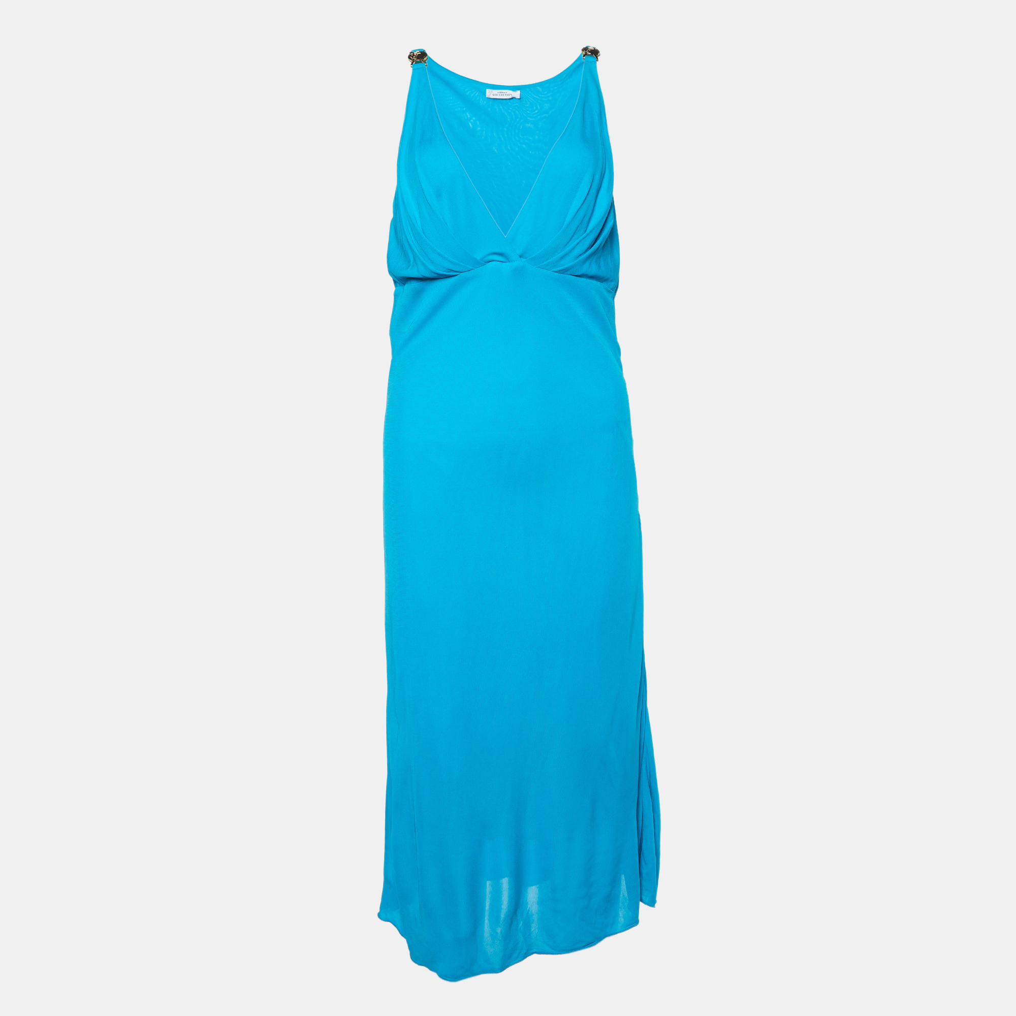 

Versace Collection Turquoise Blue Jersey Midi Dress L