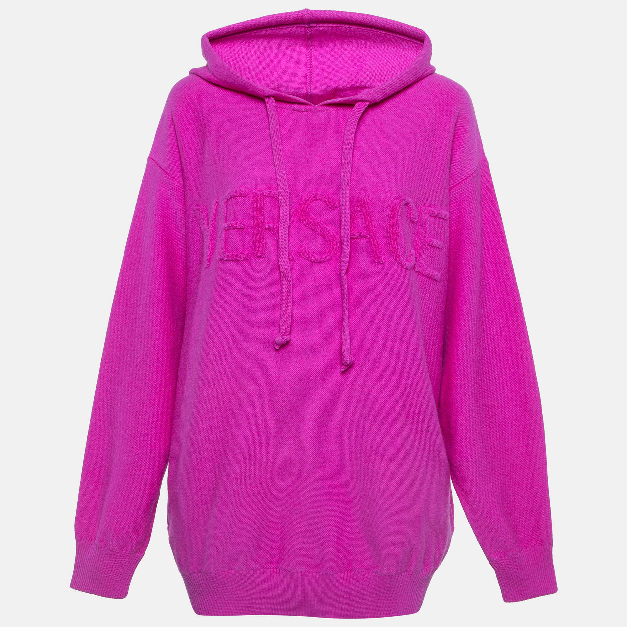 

Versace Pink Wool Blend Knit Hooded Sweater M
