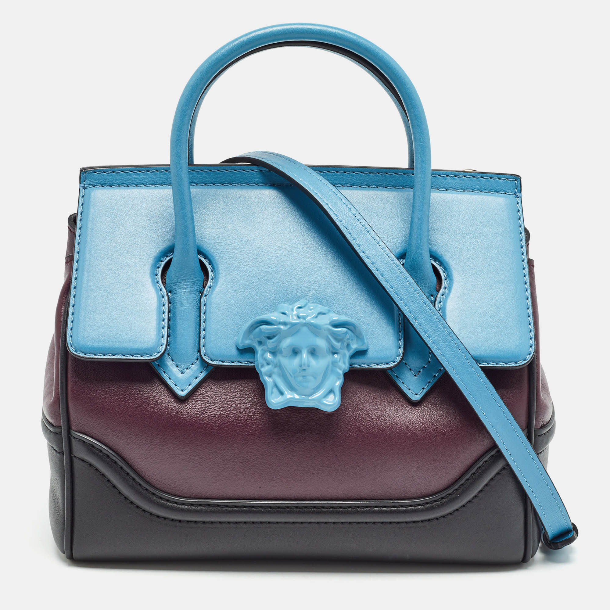 

Versace Tricolor Leather Palazzo Empire Tote, Multicolor