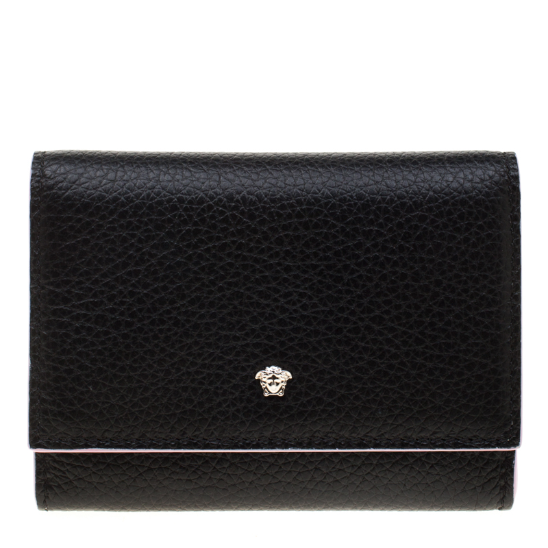 Versace Black Leather Card Case Wallet Versace | TLC