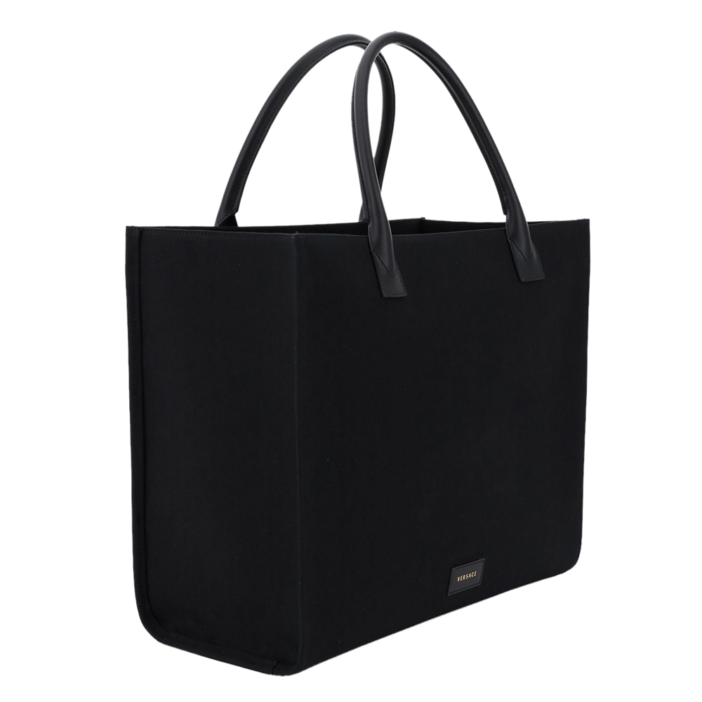 

Versace Black Logo Signature Canvas Tote Bag