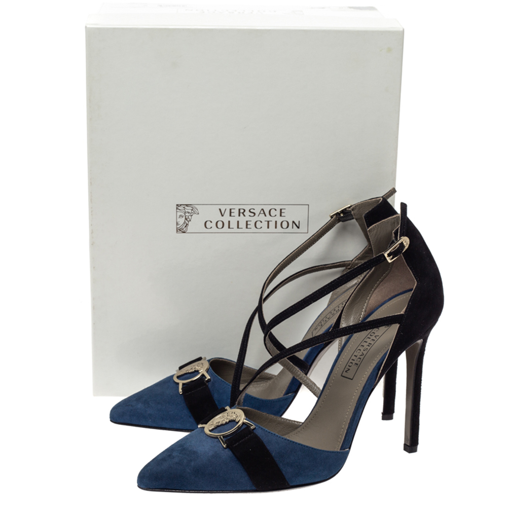 blue versace heels